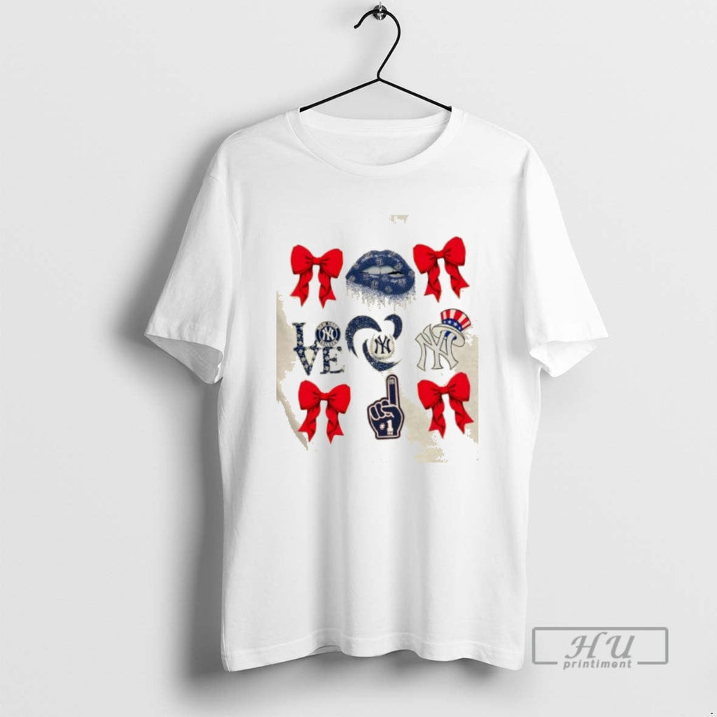 Trending New York Yankees Baseball Coquette - Adult & Kids T-Shirts, Sweatshirts & Hoodies apparel design preview 1