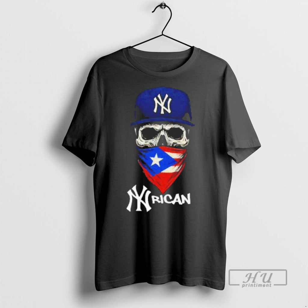 Trending New York Yankees Puerto Rican Skull - Adult & Kids T-Shirts, Sweatshirts & Hoodies apparel design preview 1