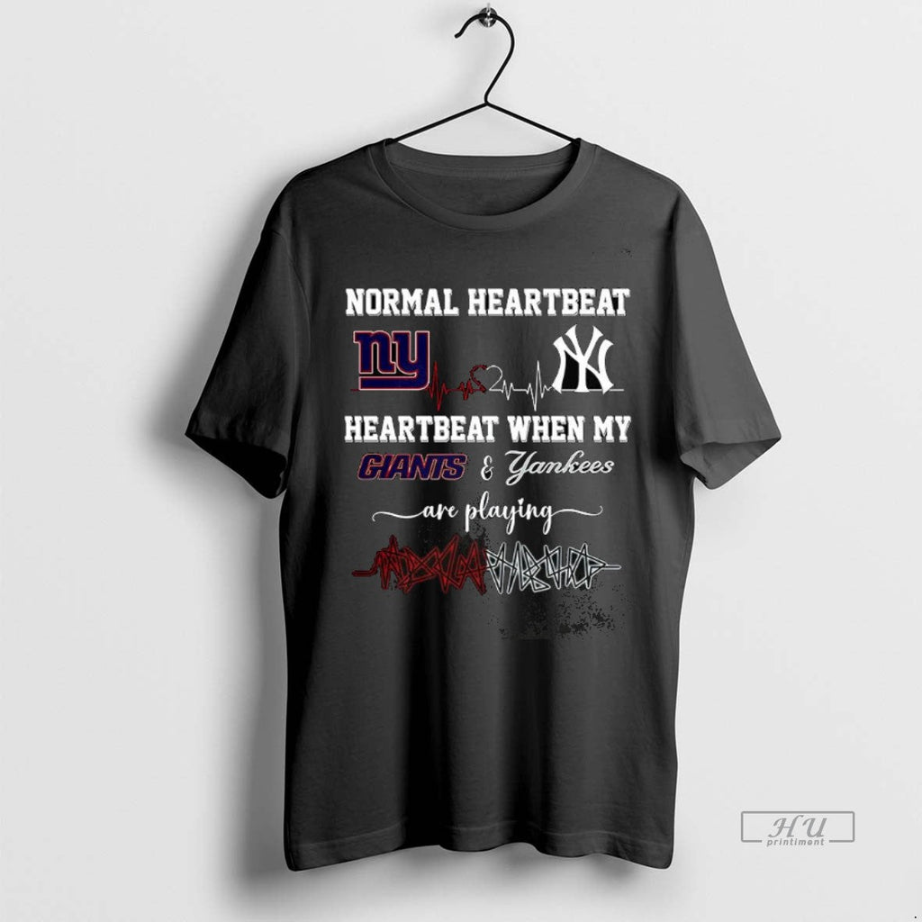 Trending Normal Heartbeat And When My New York Giants - Adult & Kids T-Shirts, Sweatshirts & Hoodies apparel design preview 1