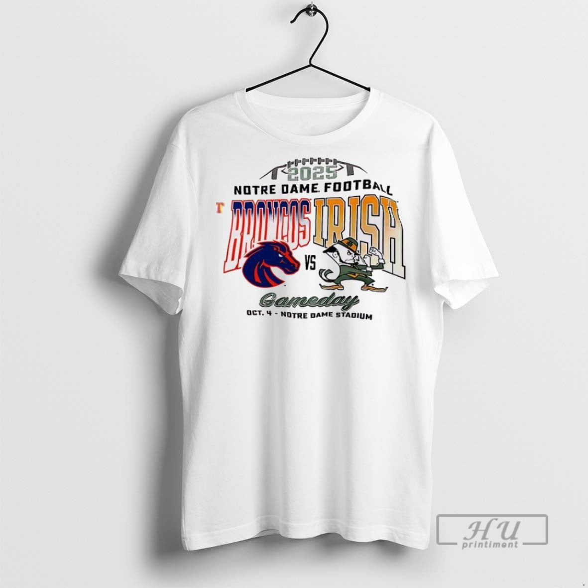 Trending Official 2025 Notre Dame Football Broncos Vs - Adult & Kids T-Shirts, Sweatshirts & Hoodies apparel design preview 1