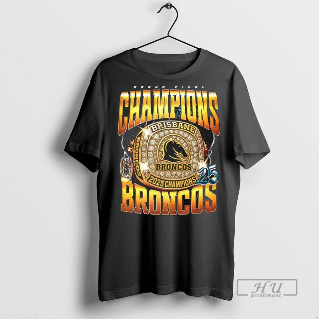 Trending Official Brisbane Broncos 2025 Champions - Adult & Kids T-Shirts, Sweatshirts & Hoodies apparel design preview 1