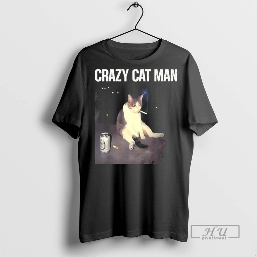 Trending Official Crazy Cat Man Smoking - Adult & Kids T-Shirts, Sweatshirts & Hoodies apparel design preview 1