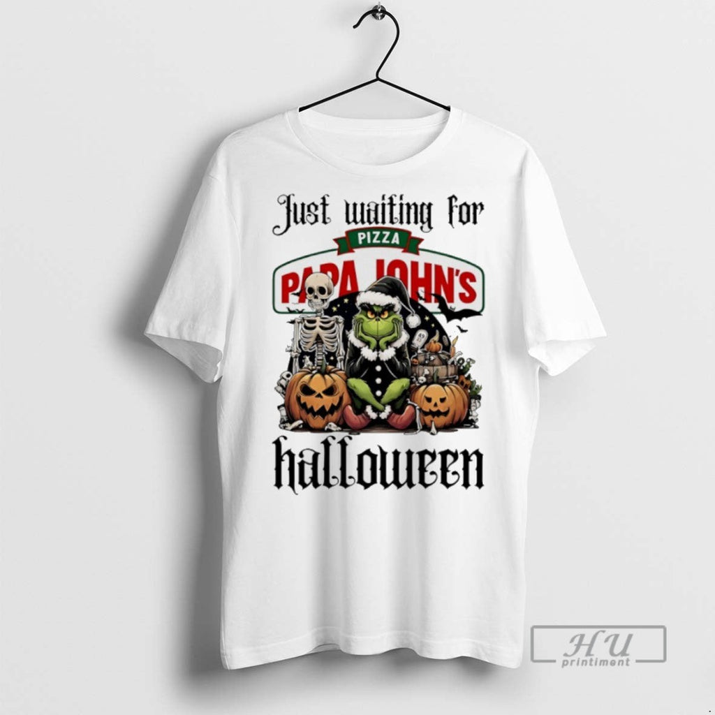 Trending Official Grinch Just Waiting For Papa Johns - Adult & Kids T-Shirts, Sweatshirts & Hoodies apparel design preview 1