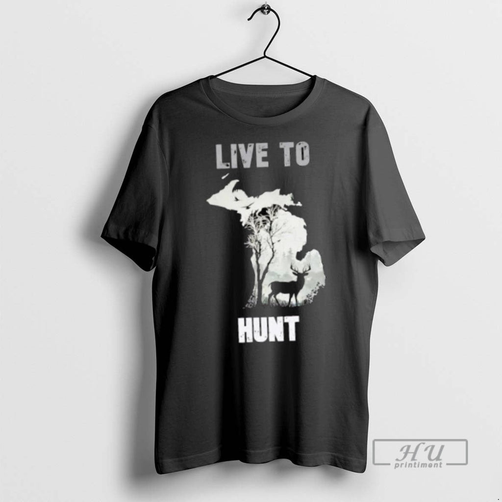 Trending Official Michigan Deer Live To Hunt - Adult & Kids T-Shirts, Sweatshirts & Hoodies apparel design preview 1