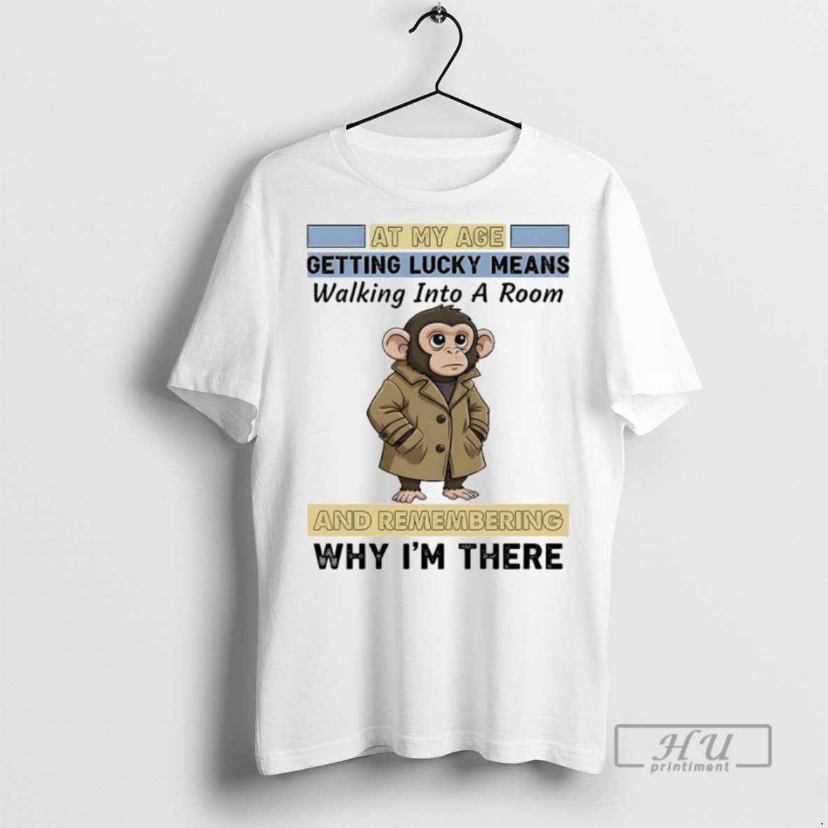 Trending Official Monkey At My Age Getting Lucky - Adult & Kids T-Shirts, Sweatshirts & Hoodies apparel design preview 1