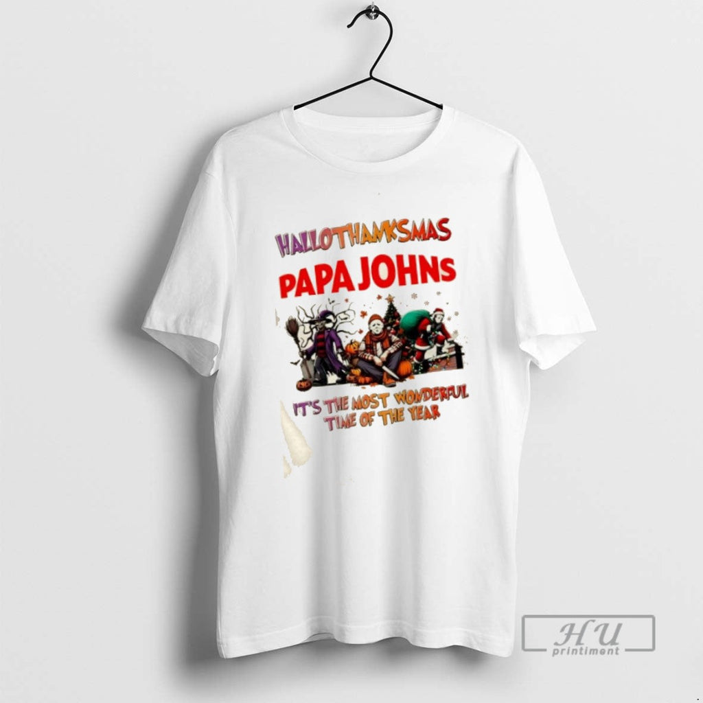 Trending Officials Horror Movies X Papa Johns Pizz - Adult & Kids T-Shirts, Sweatshirts & Hoodies apparel design preview 1