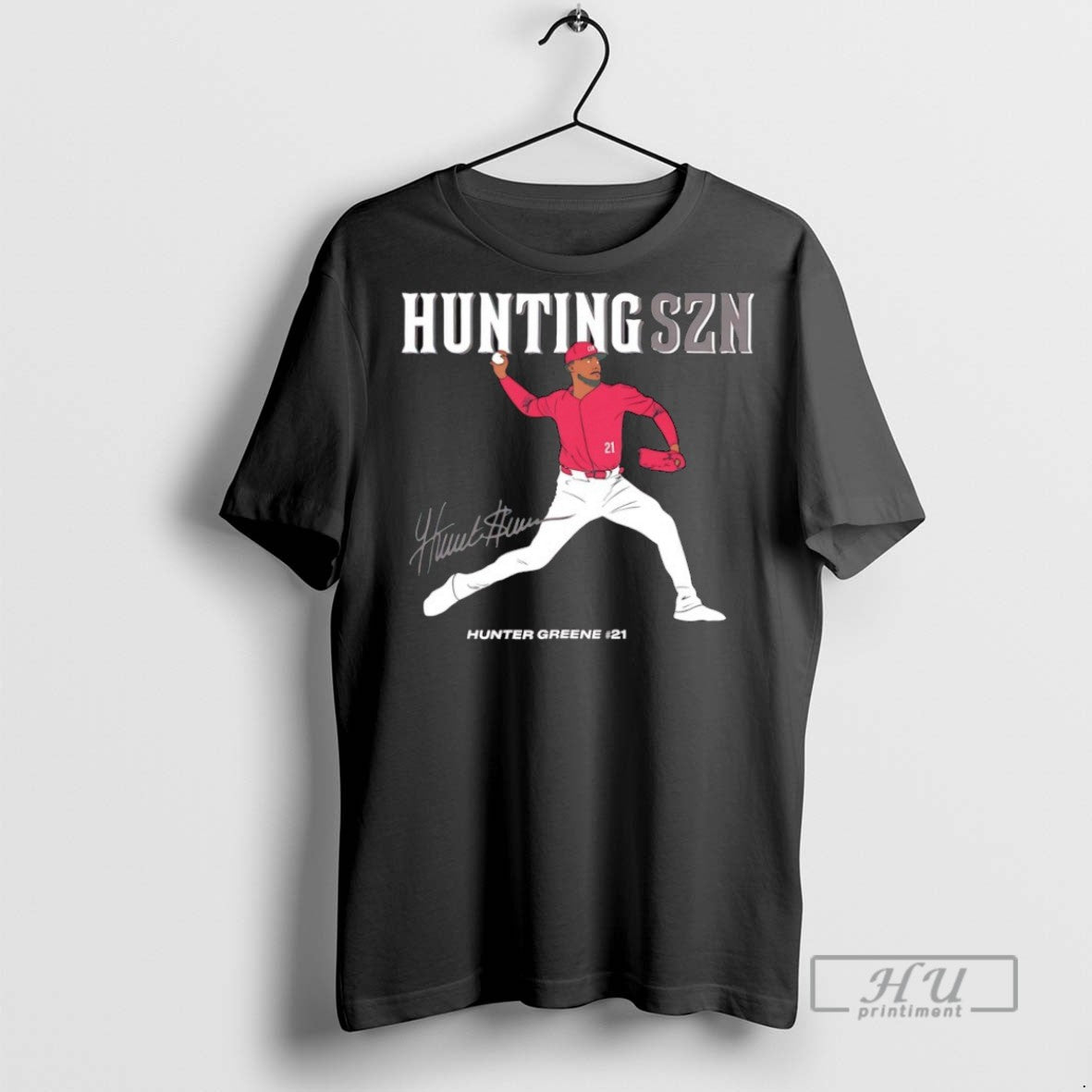 Trending Officials Hunter Greene Cincinnati Reds - Adult & Kids T-Shirts, Sweatshirts & Hoodies apparel design preview 1