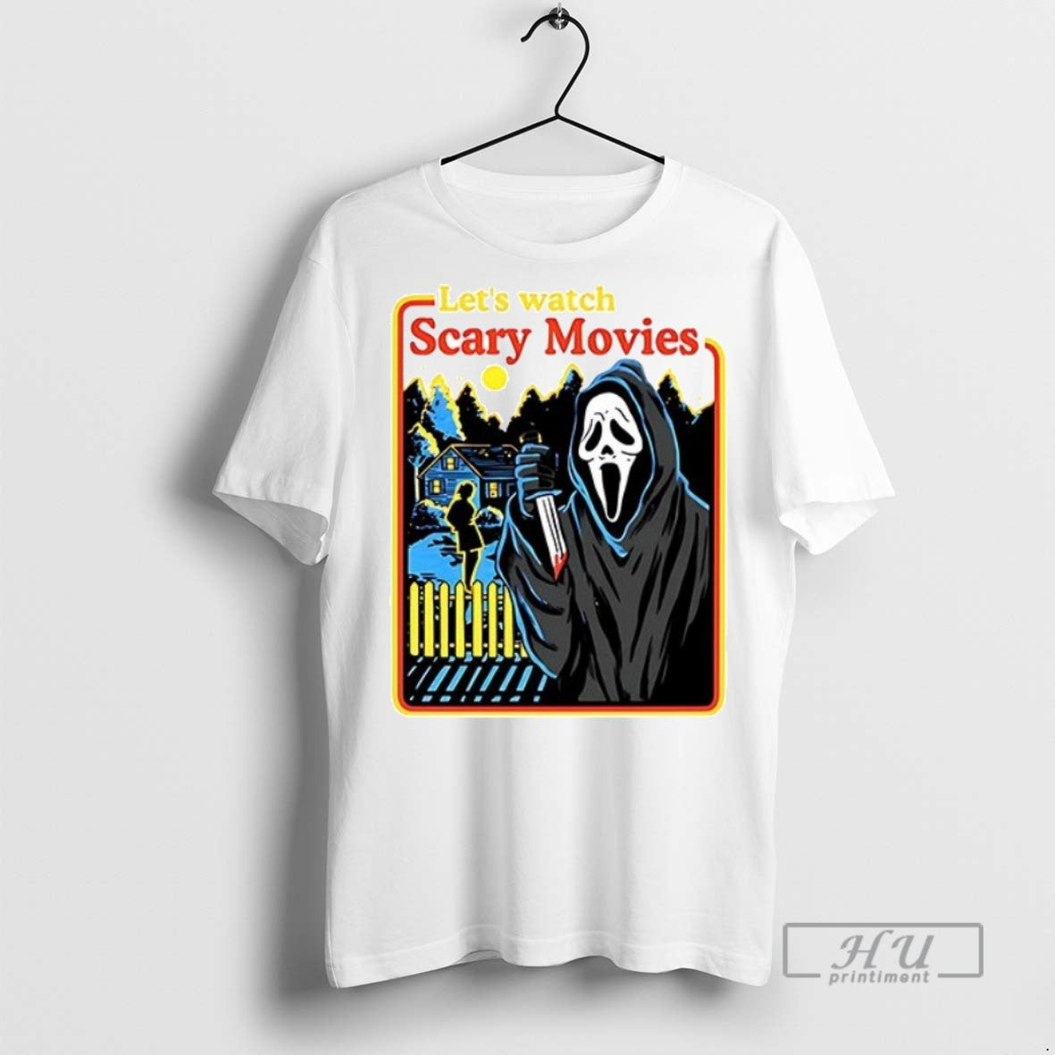 Trending Officials Lets Watch Scary Movies Halloween - Adult & Kids T-Shirts, Sweatshirts & Hoodies apparel design preview 1