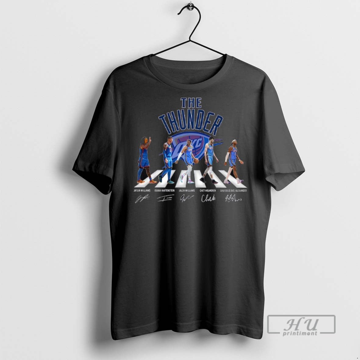 Trending Oklahoma City Thunder Abbey Road Signature - Adult & Kids T-Shirts, Sweatshirts & Hoodies apparel design preview 1