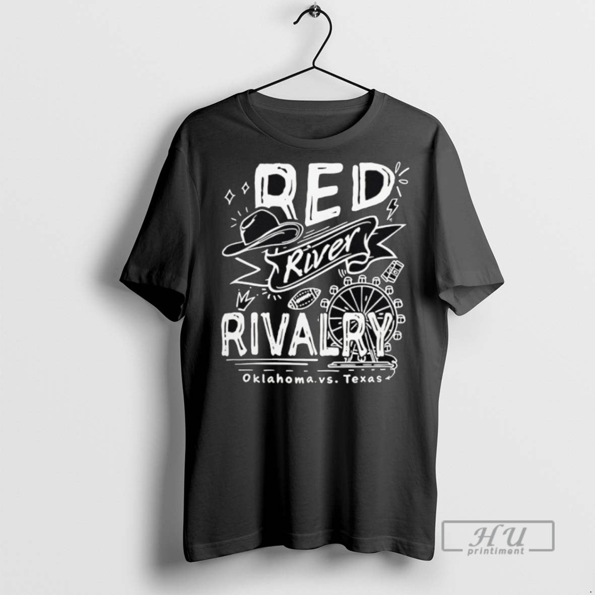 Trending Oklahoma Sooners Red River Rivalry Graphic - Adult & Kids T-Shirts, Sweatshirts & Hoodies apparel design preview 1