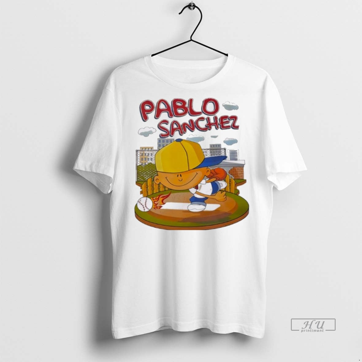 Trending Pablo Sanchez 2025 Baseball Cartoon Graphic - Adult & Kids T-Shirts, Sweatshirts & Hoodies apparel design preview 1