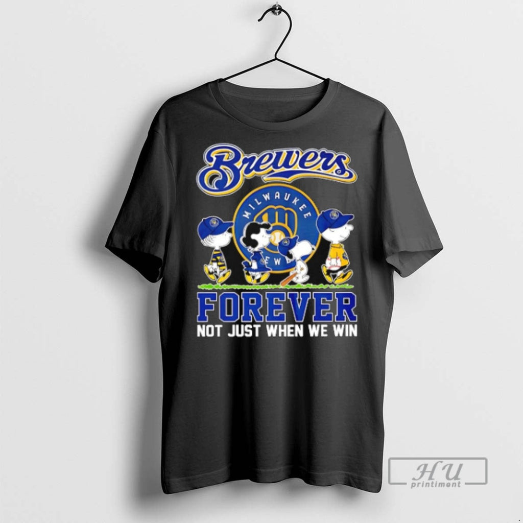 Trending Peanuts Characters X Milwaukee Brewers - Adult & Kids T-Shirts, Sweatshirts & Hoodies apparel design preview 1