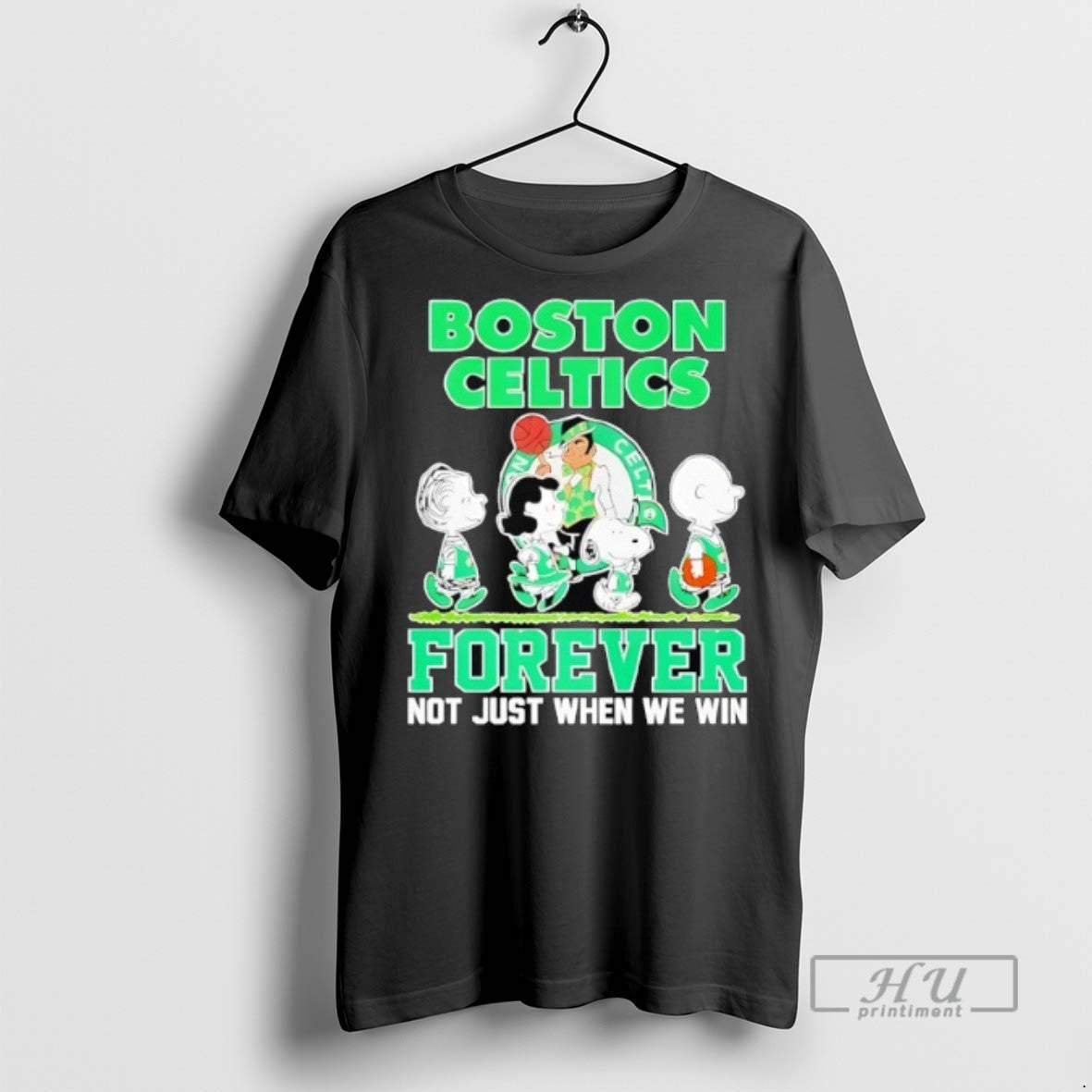 Trending Peanuts Comic Characters Boston Celtics - Adult & Kids T-Shirts, Sweatshirts & Hoodies apparel design preview 1