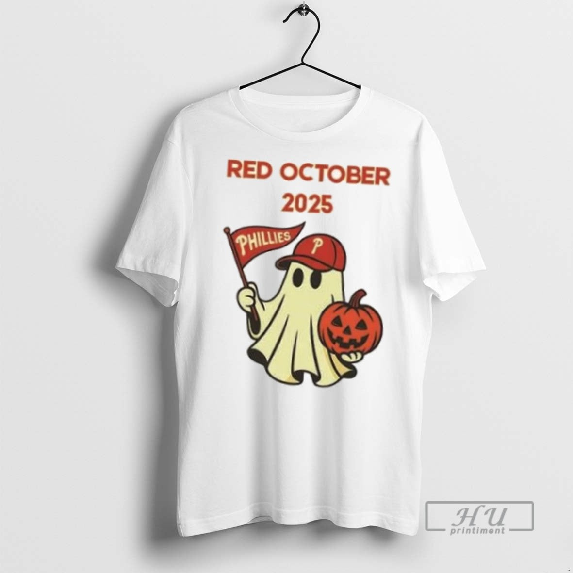 Trending Phillies Ghost Red October 2025 Halloween 2 - Adult & Kids T-Shirts, Sweatshirts & Hoodies apparel design preview 1