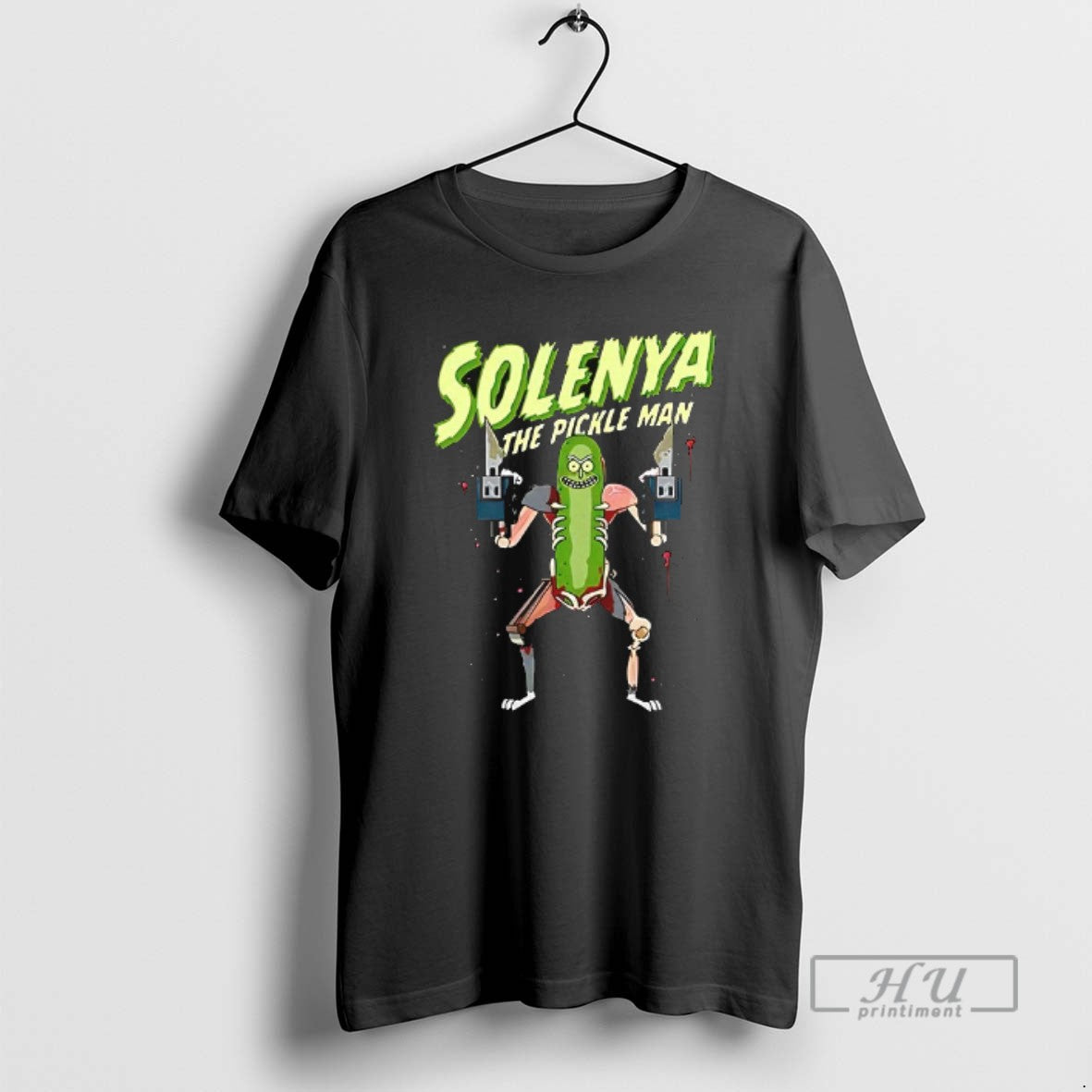 Trending Pickle Rick Solenya The Man - Adult & Kids T-Shirts, Sweatshirts & Hoodies apparel design preview 1
