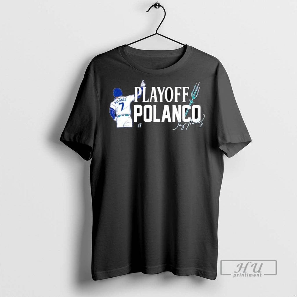 Trending Playoff Jorge Polanco 7 Seattle Mariners - Adult & Kids T-Shirts, Sweatshirts & Hoodies apparel design preview 1