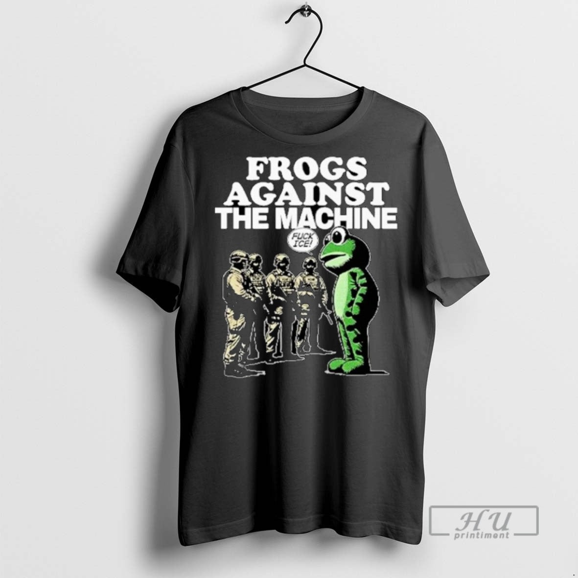 Trending Portland Frogs Against The Machine Fuck Ice - Adult & Kids T-Shirts, Sweatshirts & Hoodies apparel design preview 1