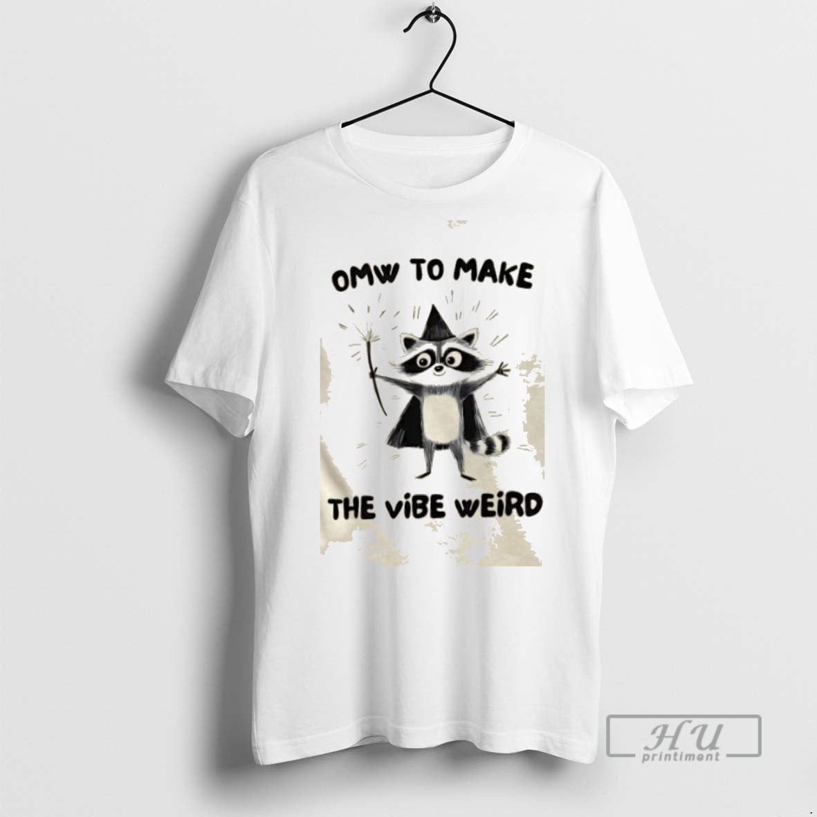 Trending Raccoon Wizard Omw To Make The Vibe Weird - Adult & Kids T-Shirts, Sweatshirts & Hoodies apparel design preview 1