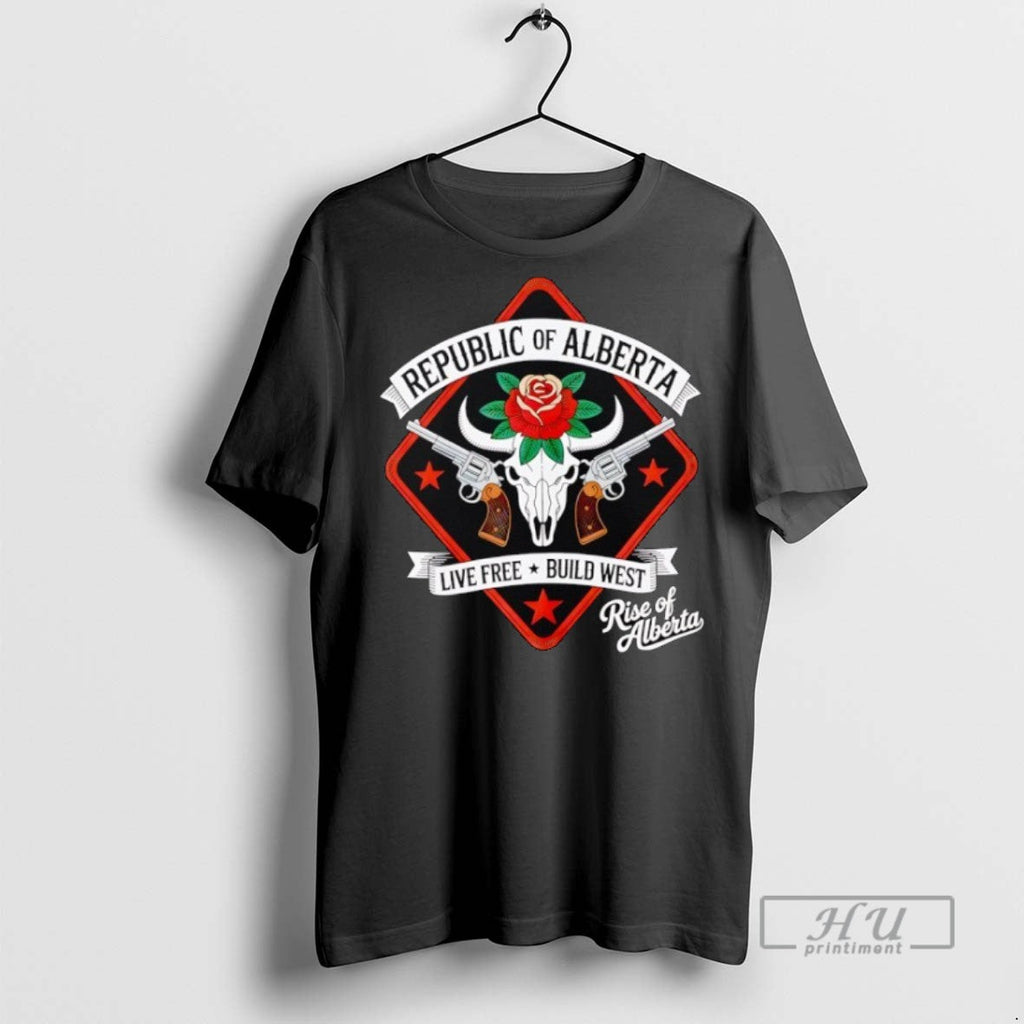 Trending Republic Of Alberta Live Free Build West - Adult & Kids T-Shirts, Sweatshirts & Hoodies apparel design preview 1