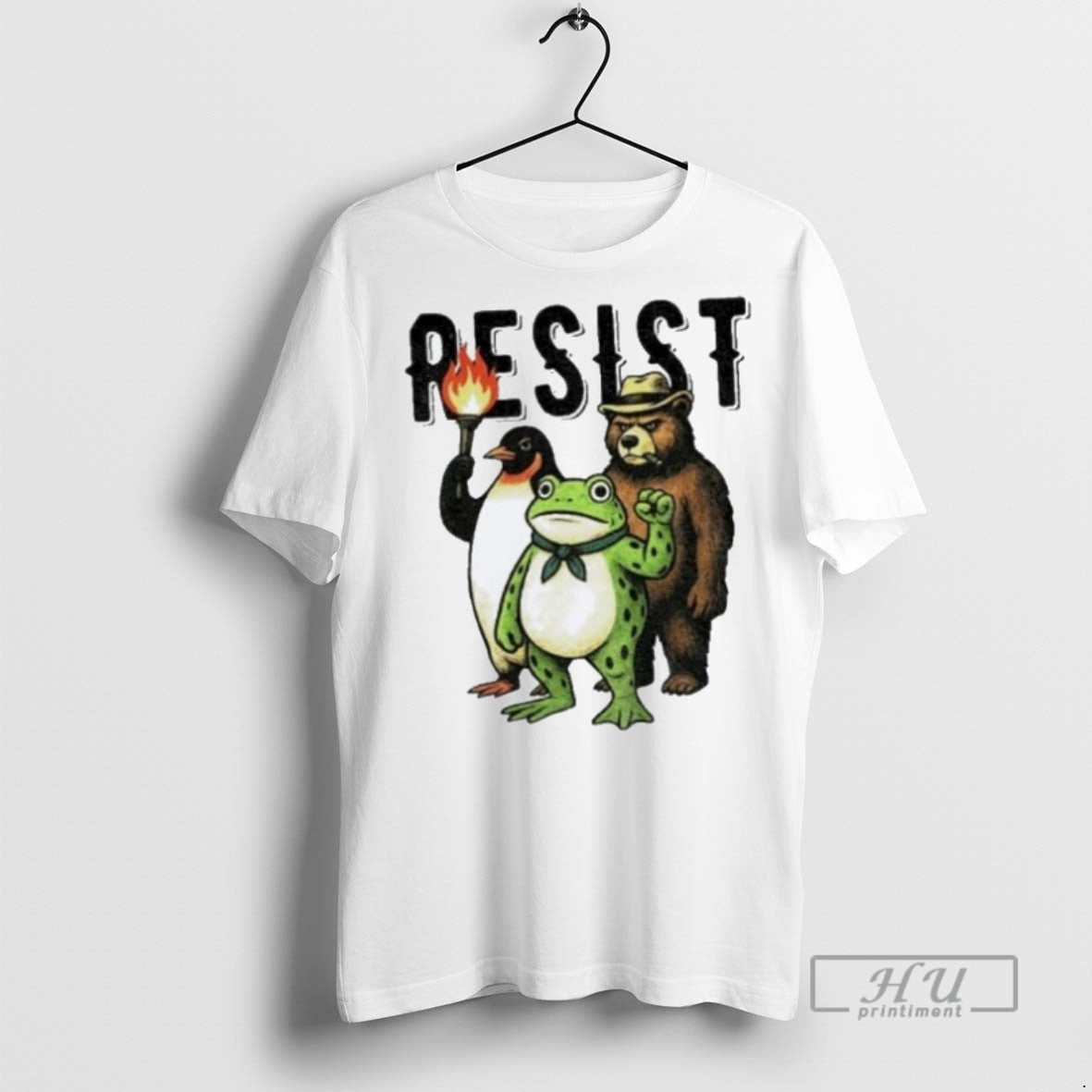 Trending Resist Portland Frog Penguin Bear Abolish - Adult & Kids T-Shirts, Sweatshirts & Hoodies apparel design preview 1