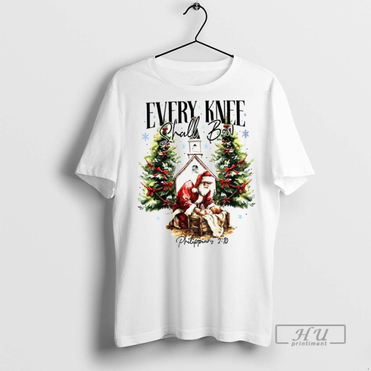 Trending Santa Claus Every Knee Shall Bow Christmas - Adult & Kids T-Shirts, Sweatshirts & Hoodies apparel design preview 1