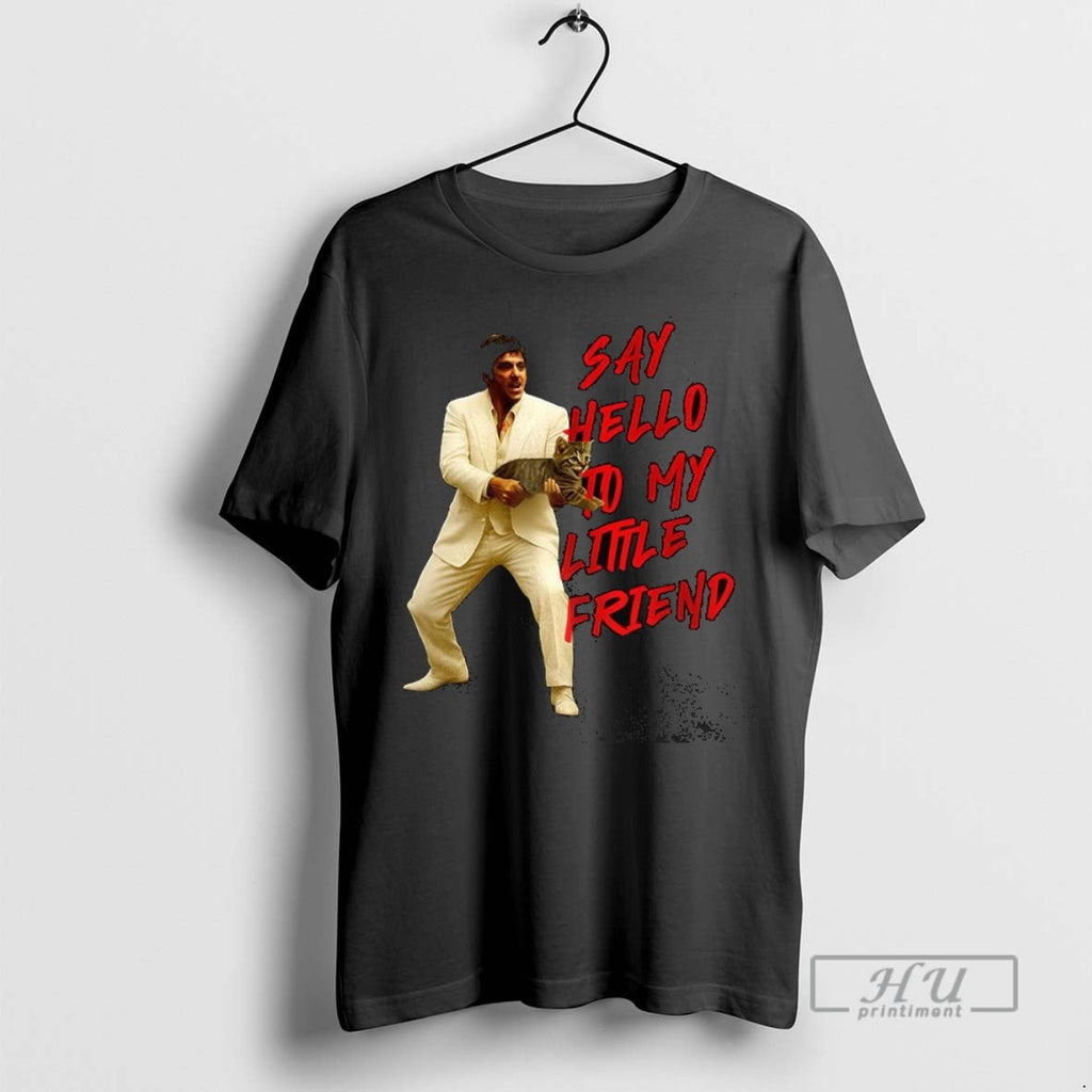 Trending Scarface Say Hello To My Little Friend Cat - Adult & Kids T-Shirts, Sweatshirts & Hoodies apparel design preview 1