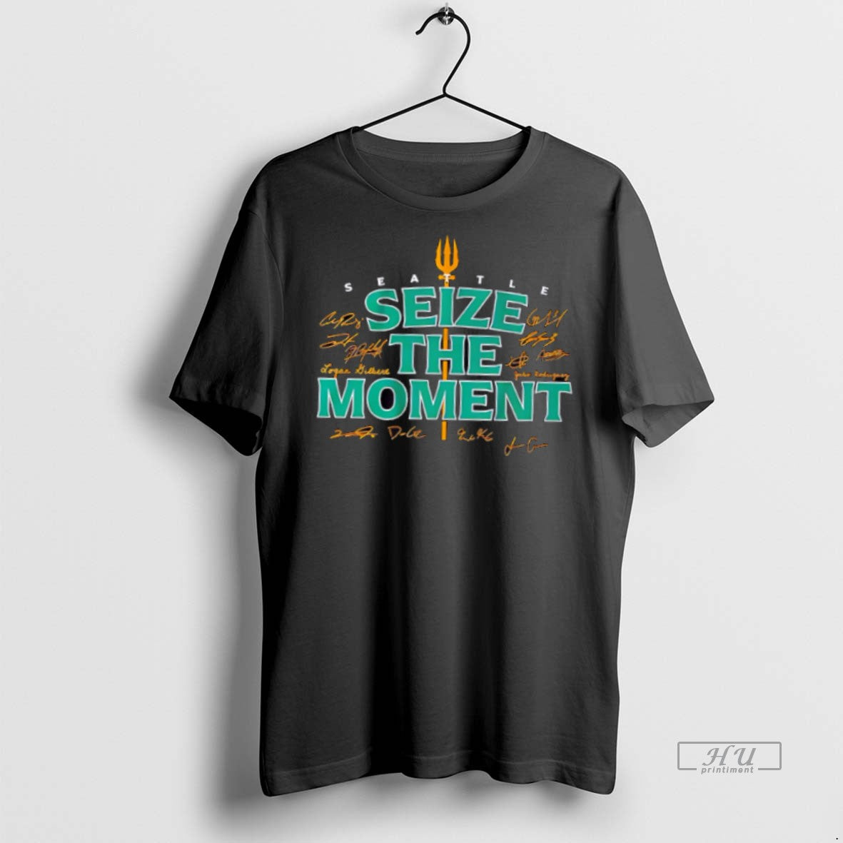 Trending Seize The Moment Seattle Baseball Signatures - Adult & Kids T-Shirts, Sweatshirts & Hoodies apparel design preview 1