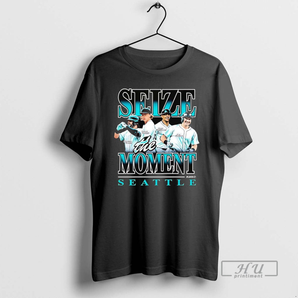 Trending Seize The Moment Seattle Mariners Players - Adult & Kids T-Shirts, Sweatshirts & Hoodies apparel design preview 1