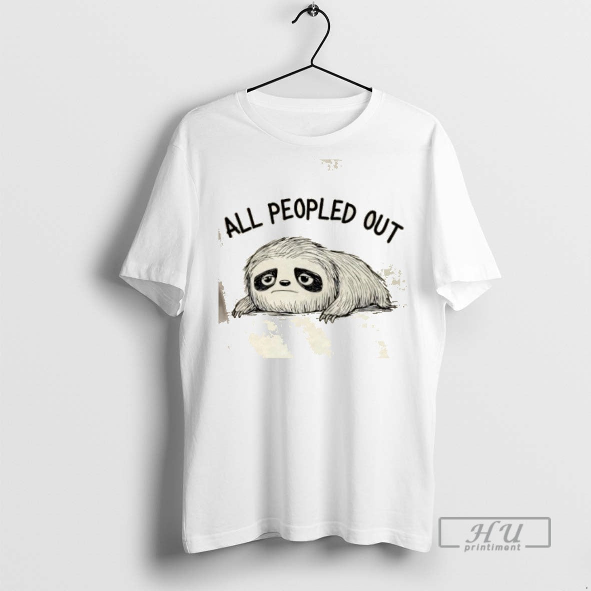 Trending Sloth All Peopled Out Graphic - Adult & Kids T-Shirts, Sweatshirts & Hoodies apparel design preview 1
