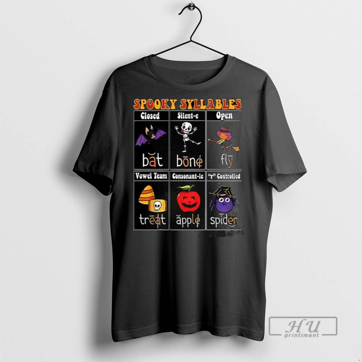 Trending Spooky Syllables Teacher Closed Silent E - Adult & Kids T-Shirts, Sweatshirts & Hoodies apparel design preview 1