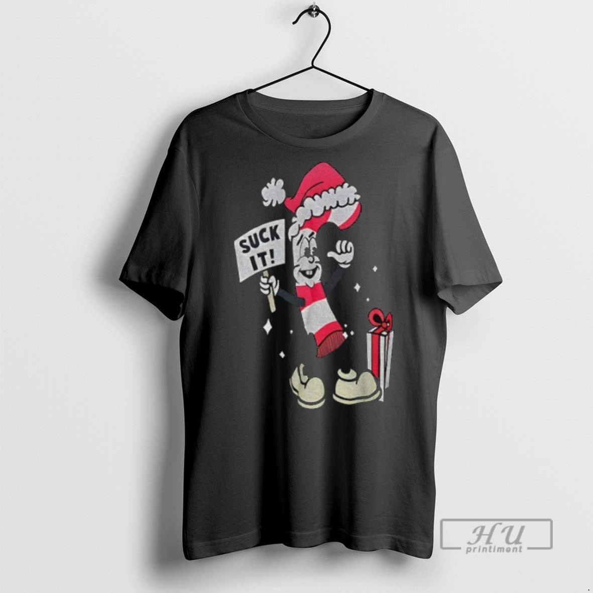 Trending Suck It Santa Hat Christmas Graphic - Adult & Kids T-Shirts, Sweatshirts & Hoodies apparel design preview 1