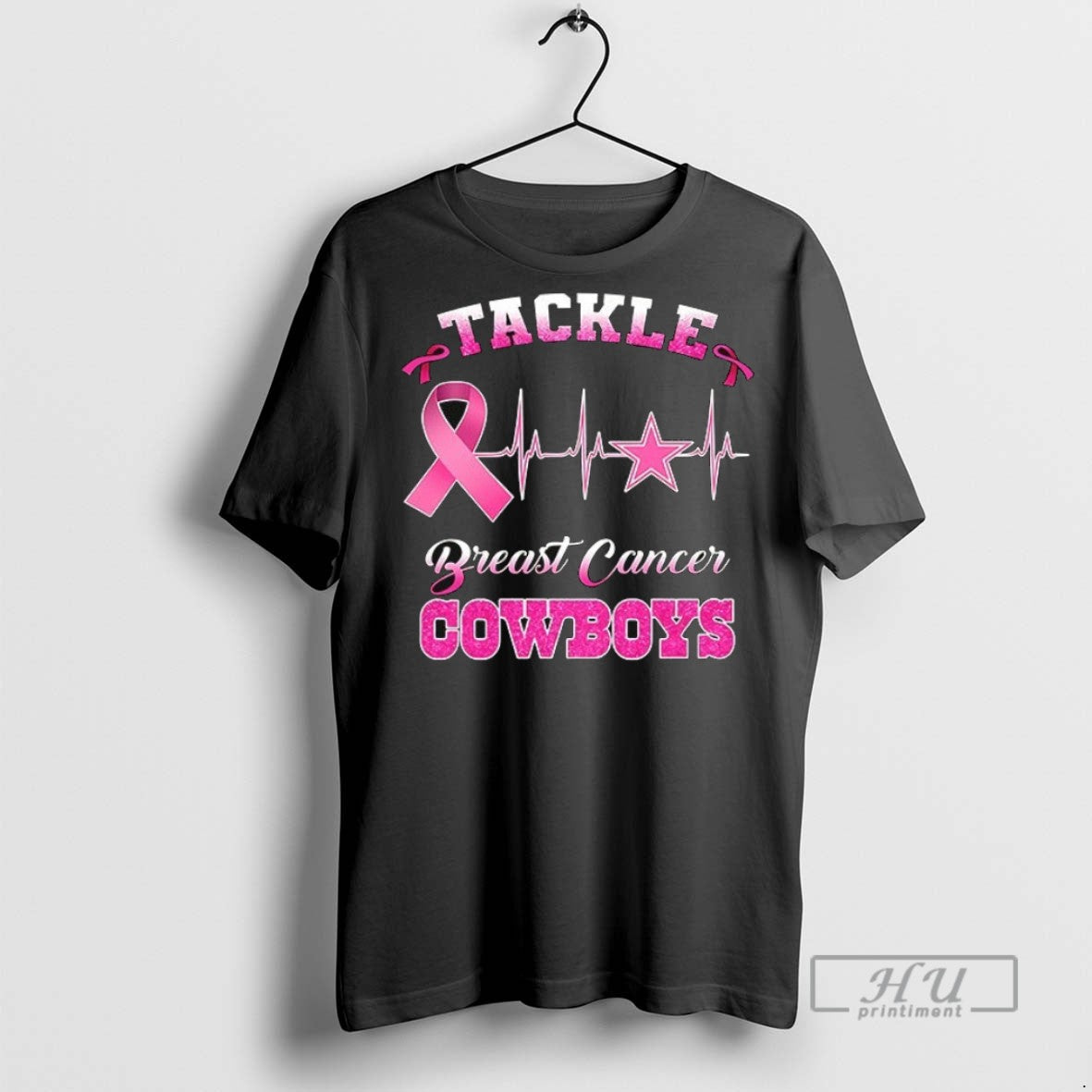 Trending Tackle Heartbeats Cancer Dallas Cowboys - Adult & Kids T-Shirts, Sweatshirts & Hoodies apparel design preview 1