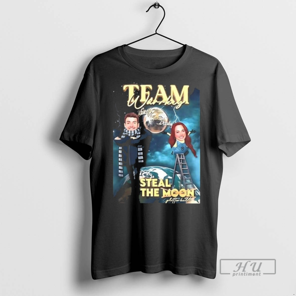 Trending Team Warrky Sarah And David Steal The Moon - Adult & Kids T-Shirts, Sweatshirts & Hoodies apparel design preview 1