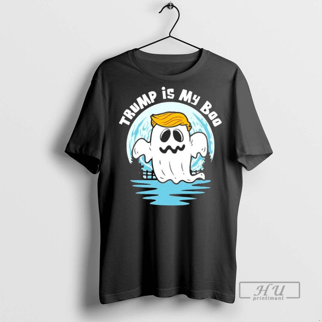 Trending Trump Ghost Is My Boo Halloween Blackshirt - Adult & Kids T-Shirts, Sweatshirts & Hoodies apparel design preview 1