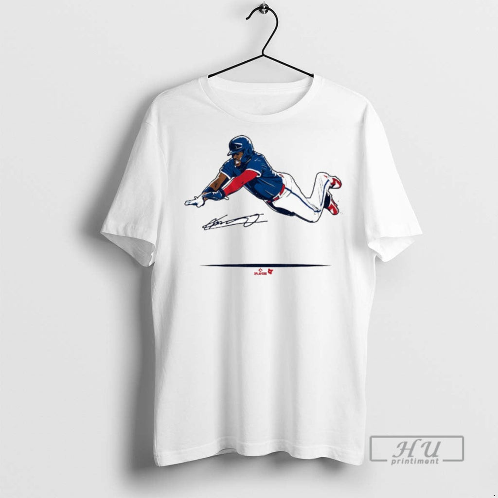 Trending Vladimir Guerrero Jr Super Vlad Flying Slide - Adult & Kids T-Shirts, Sweatshirts & Hoodies apparel design preview 1