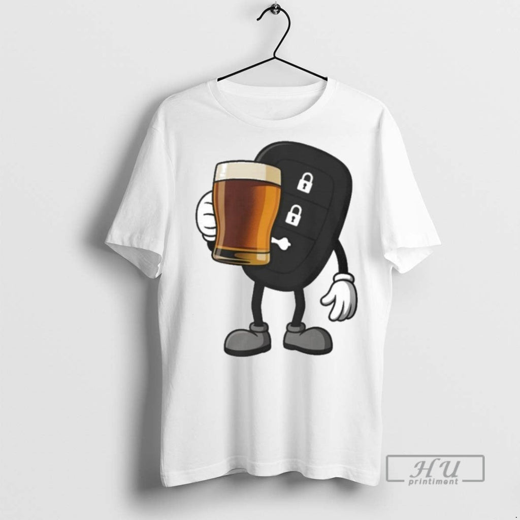 Trending Car Remote Key Holding Beer Meme Graphic - Adult & Kids T-Shirts, Sweatshirts & Hoodies apparel design preview 1