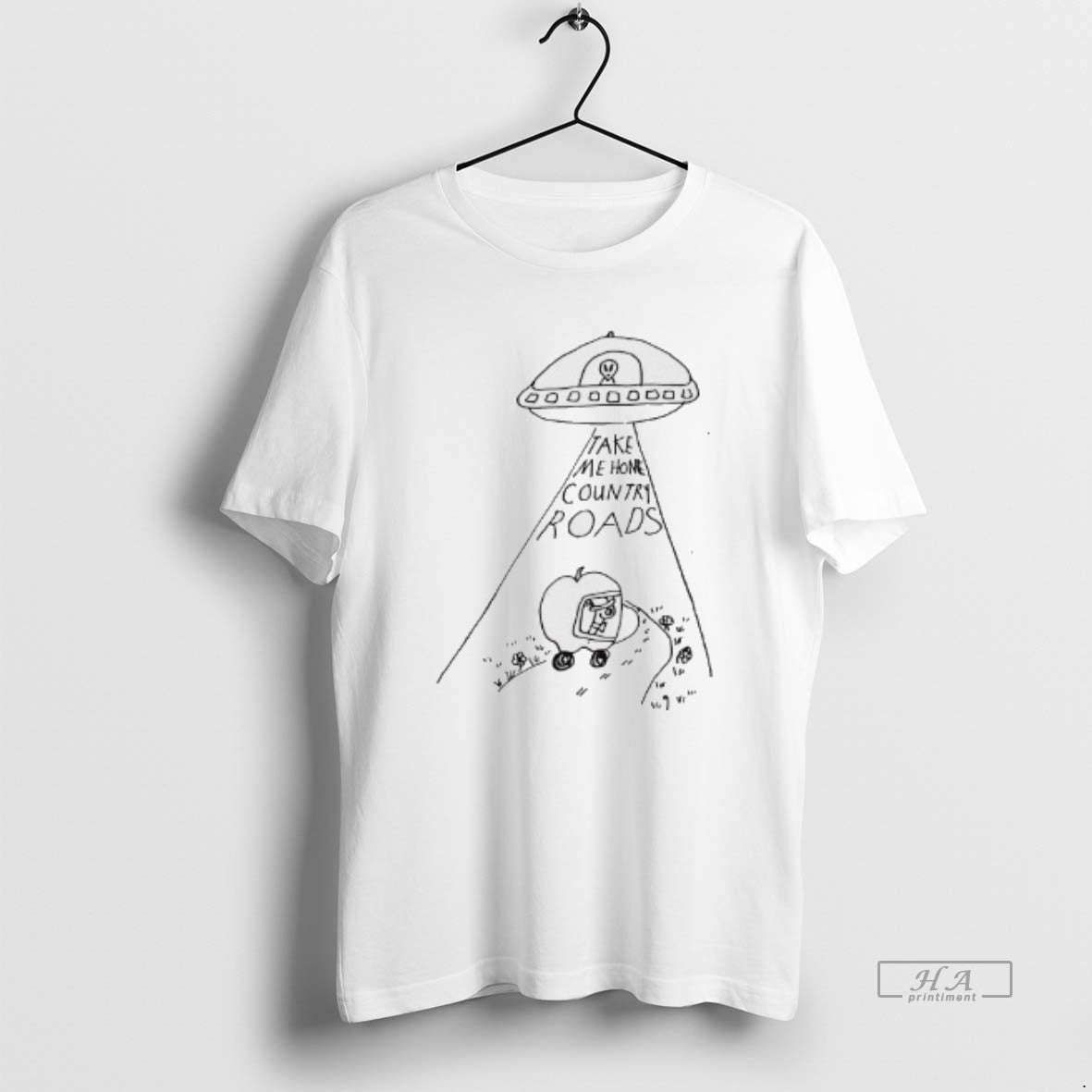 Trendy Alien Ufo Take Me Home Country Roads - Adult & Kids T-Shirts, Sweatshirts & Hoodies apparel design preview 1