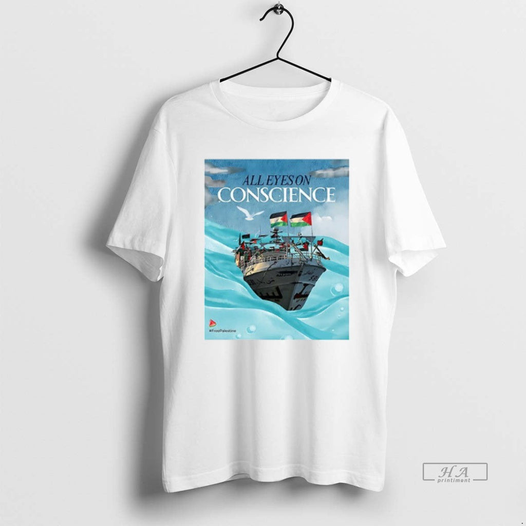 Trendy All Eyes On Conscience Free Palestine Ceramic - Adult & Kids T-Shirts, Sweatshirts & Hoodies apparel design preview 1