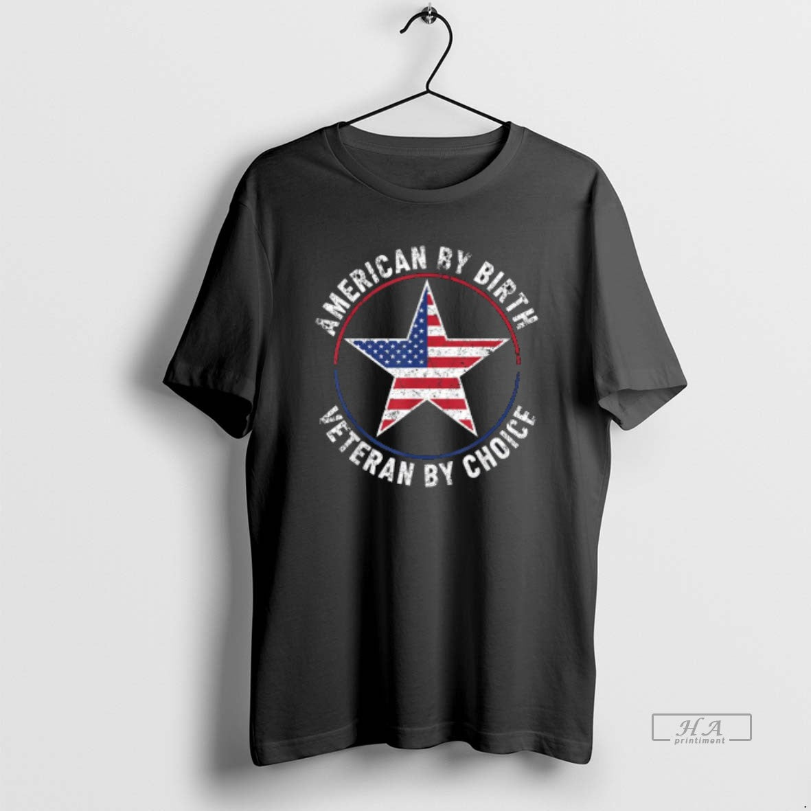 Trendy American By Birth Veteran Choice Star Us Flag - Adult & Kids T-Shirts, Sweatshirts & Hoodies apparel design preview 1