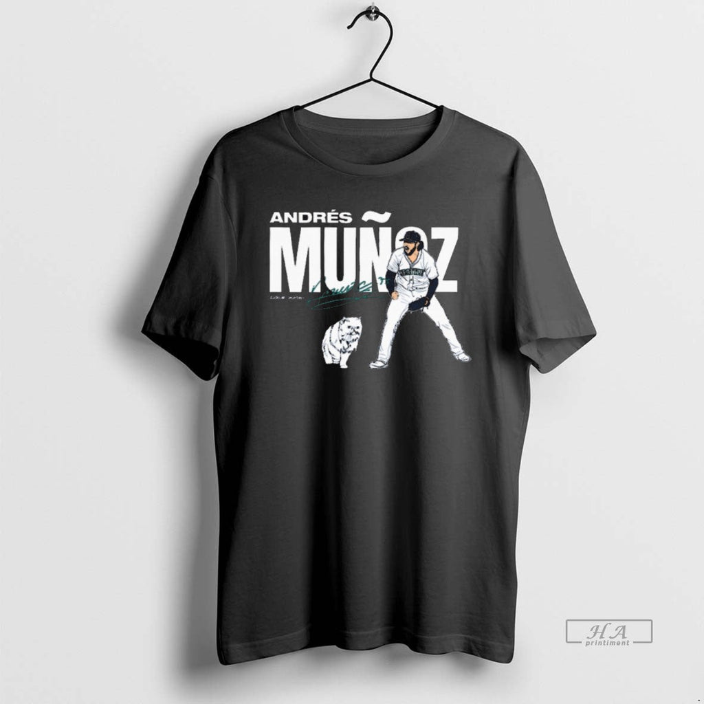 Trendy Andres Munoz Seattle Mariners Mlb Slash Line - Adult & Kids T-Shirts, Sweatshirts & Hoodies apparel design preview 1