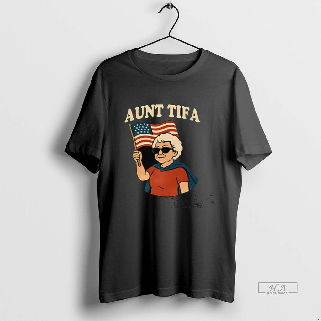 Trendy Aunt Tifa Usa Flag - Adult & Kids T-Shirts, Sweatshirts & Hoodies apparel design preview 1