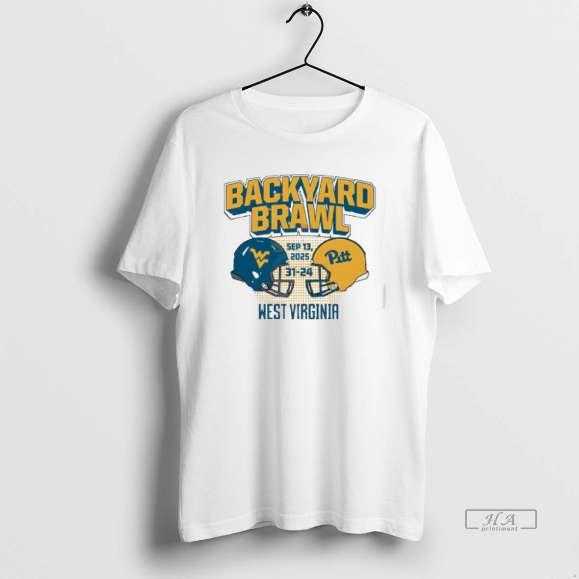 Trendy Backyard Brawl West Virginia Vs Pittsburgh - Adult & Kids T-Shirts, Sweatshirts & Hoodies apparel design preview 1