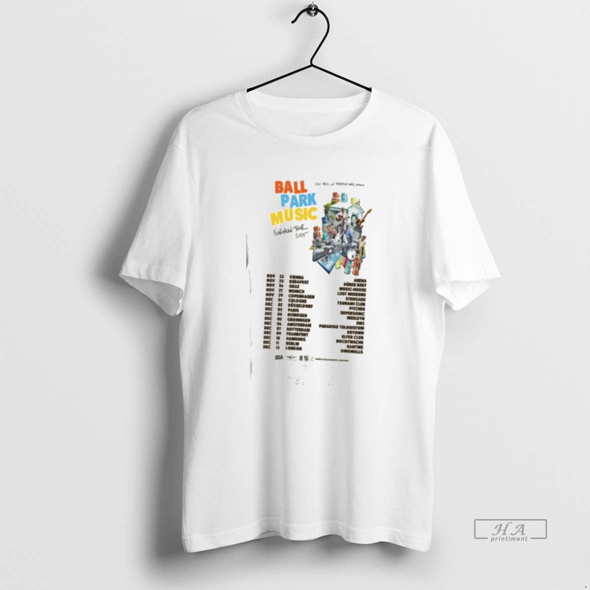 Trendy Ball Park Music European Tour 2025 - Adult & Kids T-Shirts, Sweatshirts & Hoodies apparel design preview 1