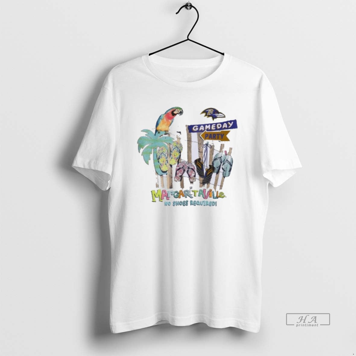 Trendy Baltimore Ravens Gameday Party Margaritaville - Adult & Kids T-Shirts, Sweatshirts & Hoodies apparel design preview 1