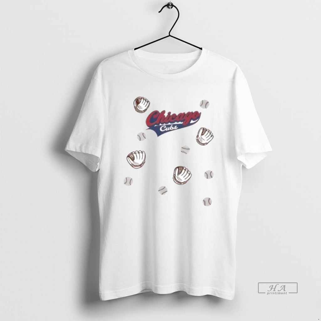 Trendy Baseball Glove Chicago Cubs Ornaments - Adult & Kids T-Shirts, Sweatshirts & Hoodies apparel design preview 1