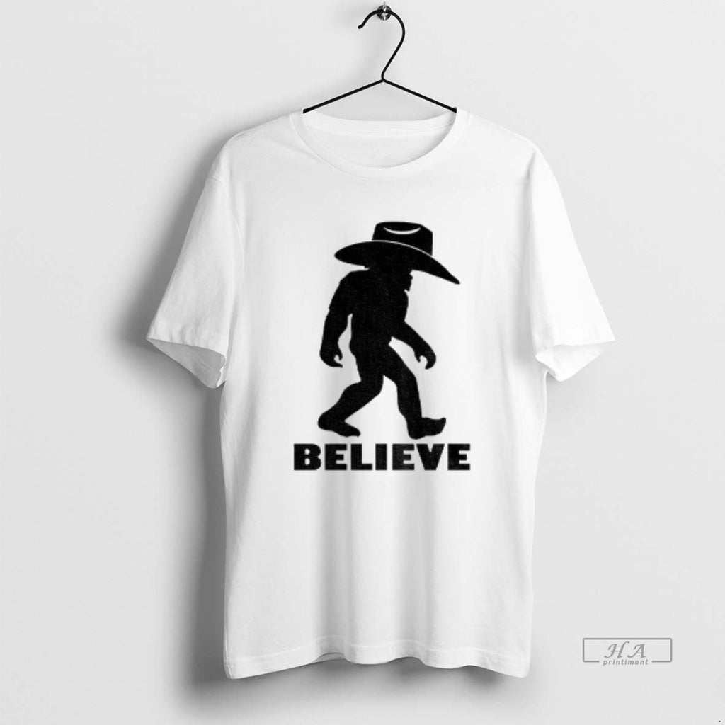 Trendy Believe Bigfoot Cowboy - Adult & Kids T-Shirts, Sweatshirts & Hoodies apparel design preview 1