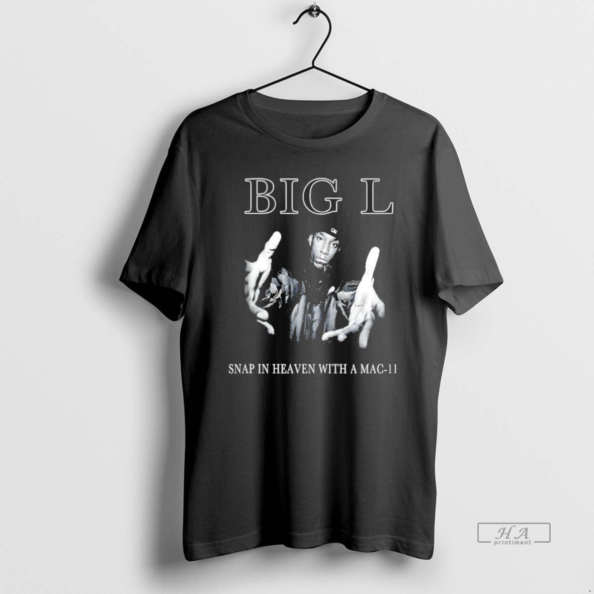 Trendy Big L Snap In Heaven With A Mac 11 - Adult & Kids T-Shirts, Sweatshirts & Hoodies apparel design preview 1