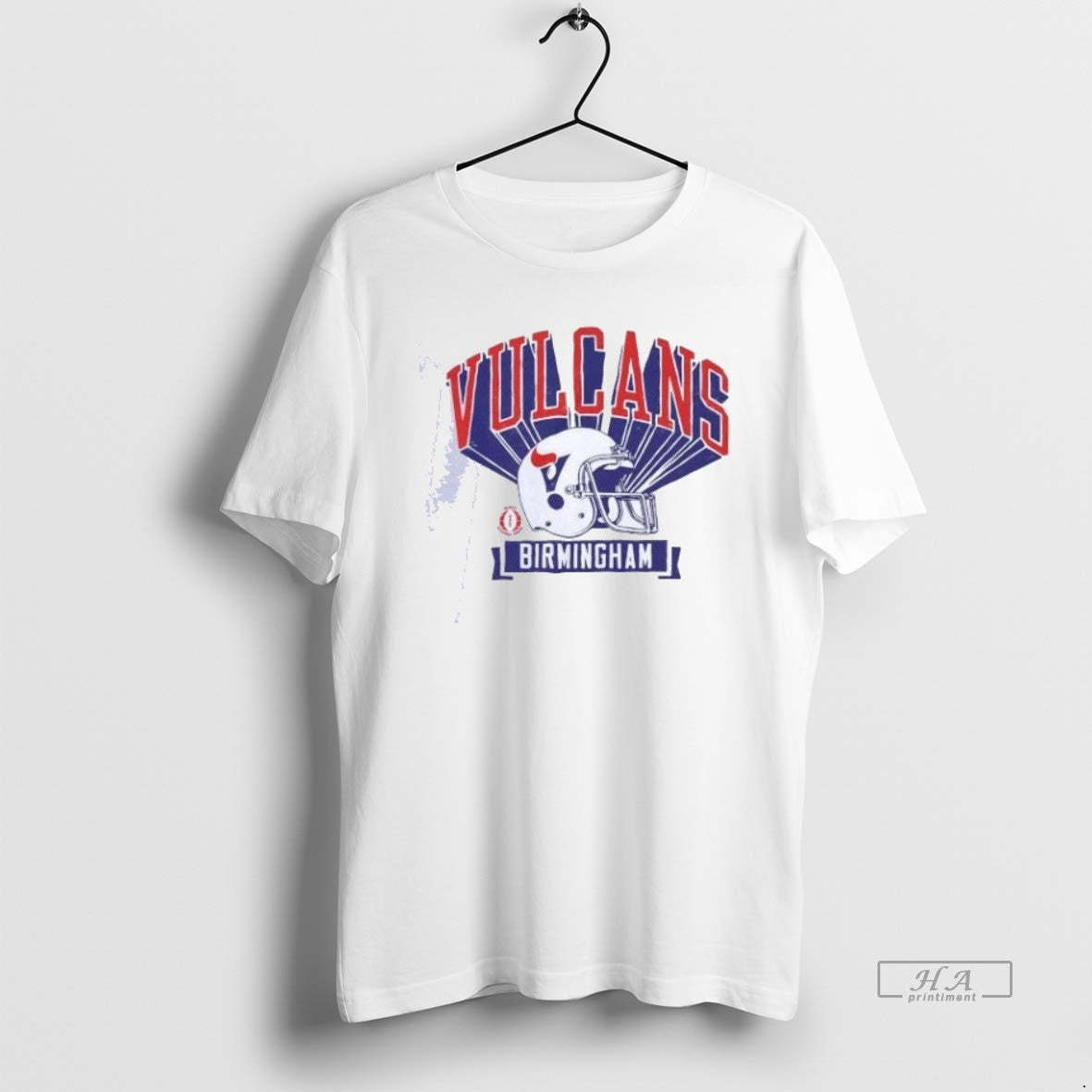 Trendy Birmingham Vulcans Retro Helmet 1975 - Adult & Kids T-Shirts, Sweatshirts & Hoodies apparel design preview 1