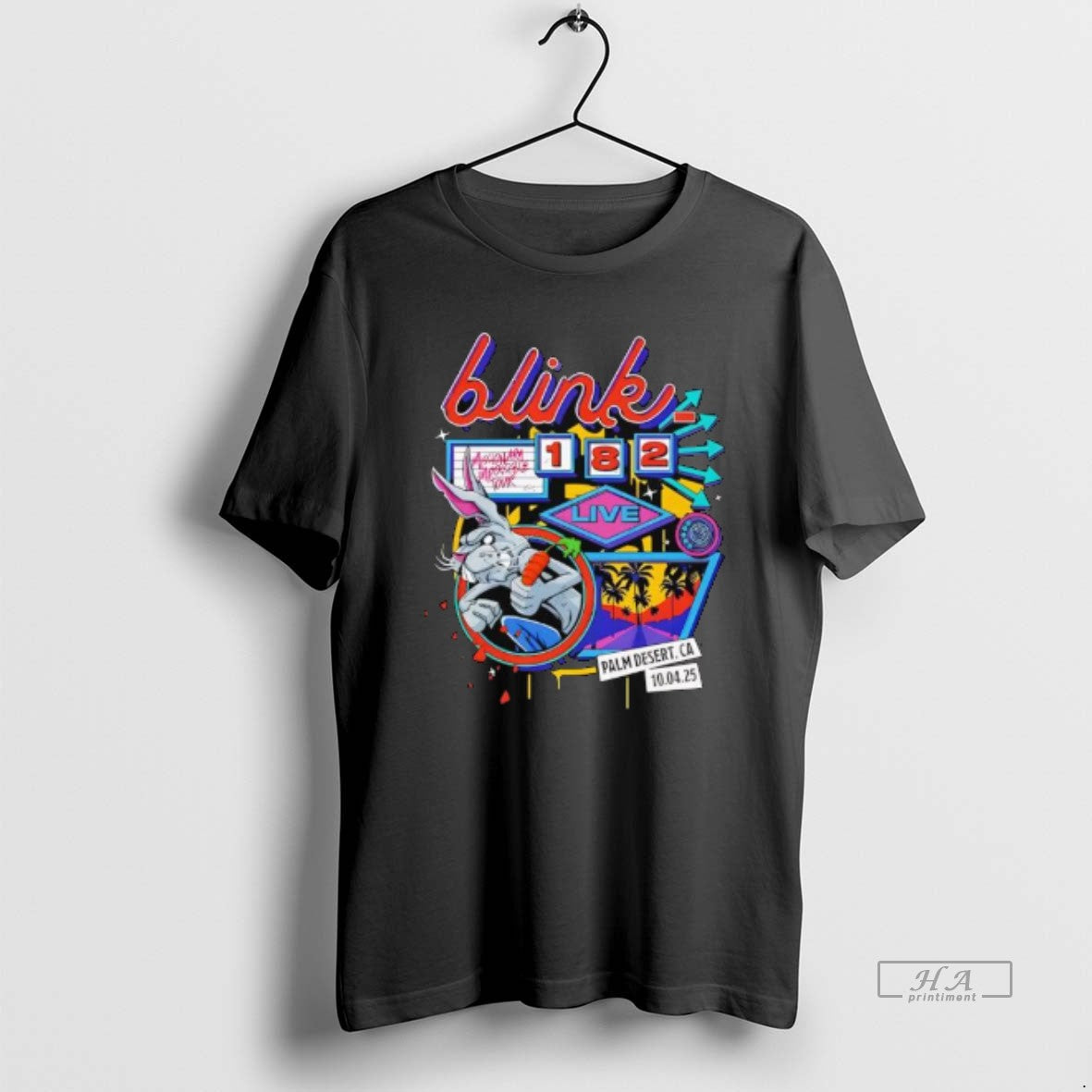 Trendy Blink 182 Live At Palm Desert Ca Oct 4 2025 - Adult & Kids T-Shirts, Sweatshirts & Hoodies apparel design preview 1