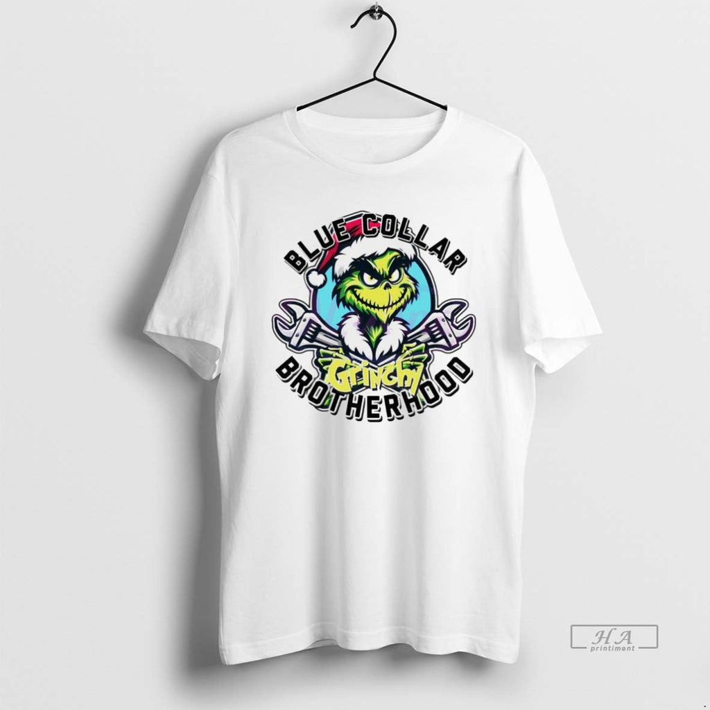 Trendy Blue Collar Grinchy Brotherhood Christmas - Adult & Kids T-Shirts, Sweatshirts & Hoodies apparel design preview 1